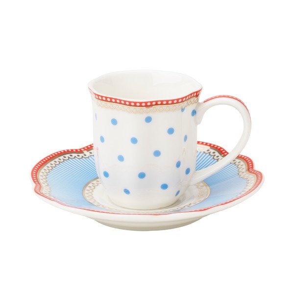 Porcelánový šálek na espresso s podšálkem Seaside od Lisbeth Dahl, 2 ks-image-1