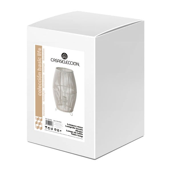 Bílá bambusová stolní lampa s bambusovým stínidlem (výška 29 cm) – Casa Selección-image-3