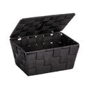 Černý košík s víkem Wenko Adria