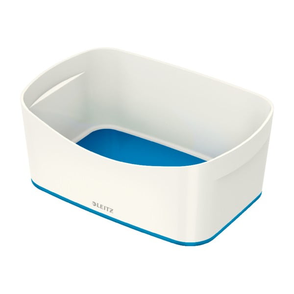 Bílo-modrý plastový úložný box MyBox - Leitz