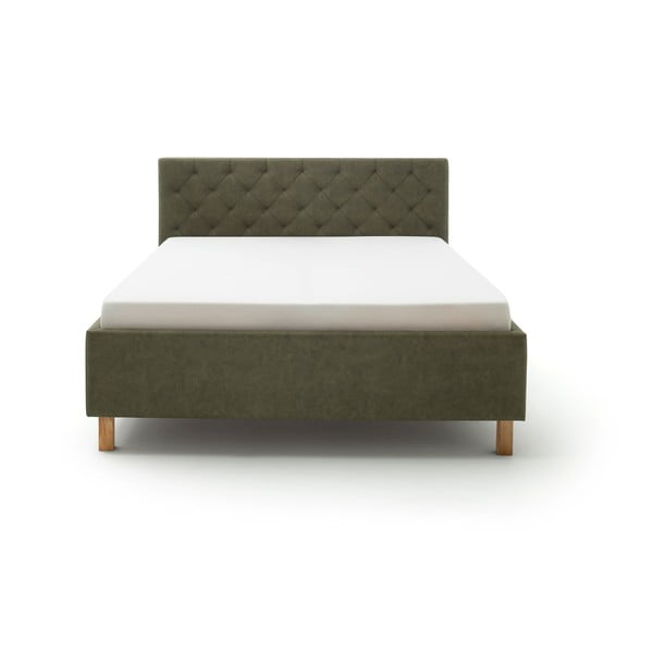 Zelená čalouněná dvoulůžková postel s úložným prostorem s roštem 180x200 cm San Remo – Meise Möbel-image-2
