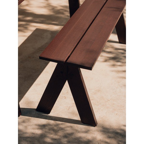 Tmavě hnědá dřevěná zahradní lavice Navo – noo.ma-image-3