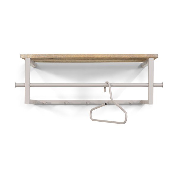 Kovový nástěnný věšák v přírodní barvě/taupe s poličkou 76 cm Marco – Spinder Design-image-3