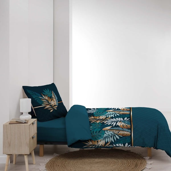 Bavlněné povlečení na jednolůžko v petrolejové barvě 140x200 cm Alianor – douceur d'intérieur-image-4