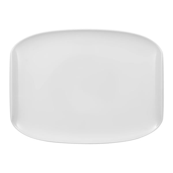 Bílý hranatý talíř z porcelánu Villeroy & Boch Urban Nature, 32 x 24,5 cm