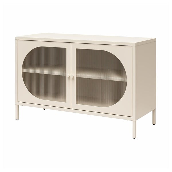 Krémová kovová vitrína 100x64x40 cm Luna – Støraa-image-2