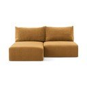 Oranžová rozkládací/s úložným prostorem rohová pohovka (levý roh) Kalena – Makamii