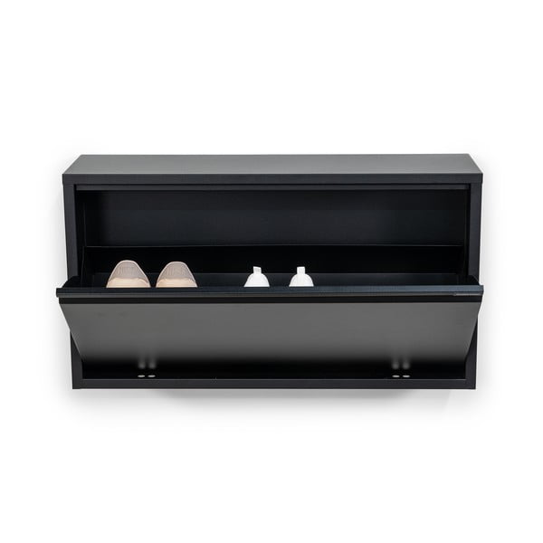 Černý kovový výklopný/závěsný botník 75x41x22 cm Billy – Spinder Design-image-3