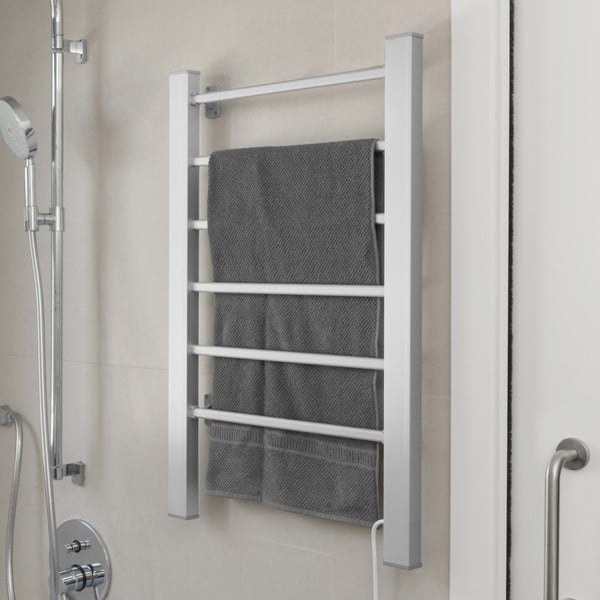 Šedý elektrický žebřík na ručníky InnovaGoods Towel Rail-image-2