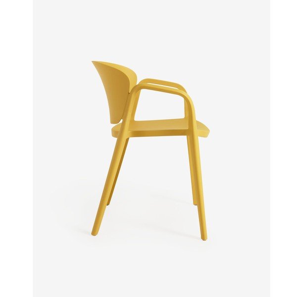 Žlutá plastová zahradní židle Ania – Kave Home-image-3