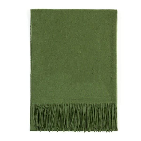 Tmavě zelená kašmírová šála Bel cashmere Lea, 200 x 70 cm