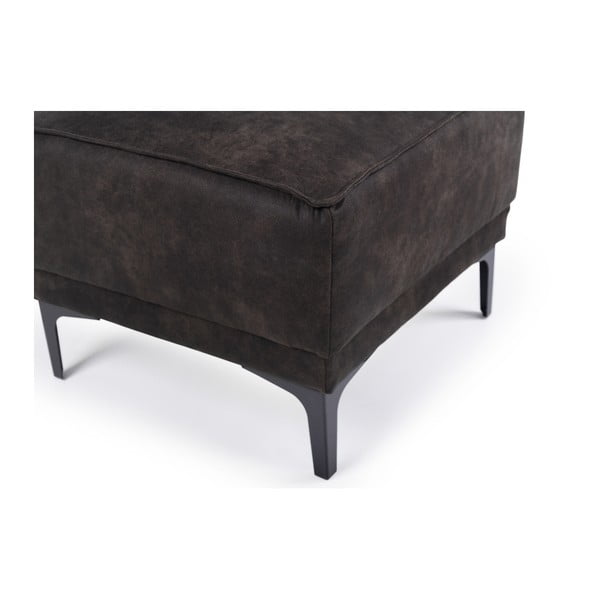 Antracitový taburet z imitace kůže Copenhagen – Scandic-image-4