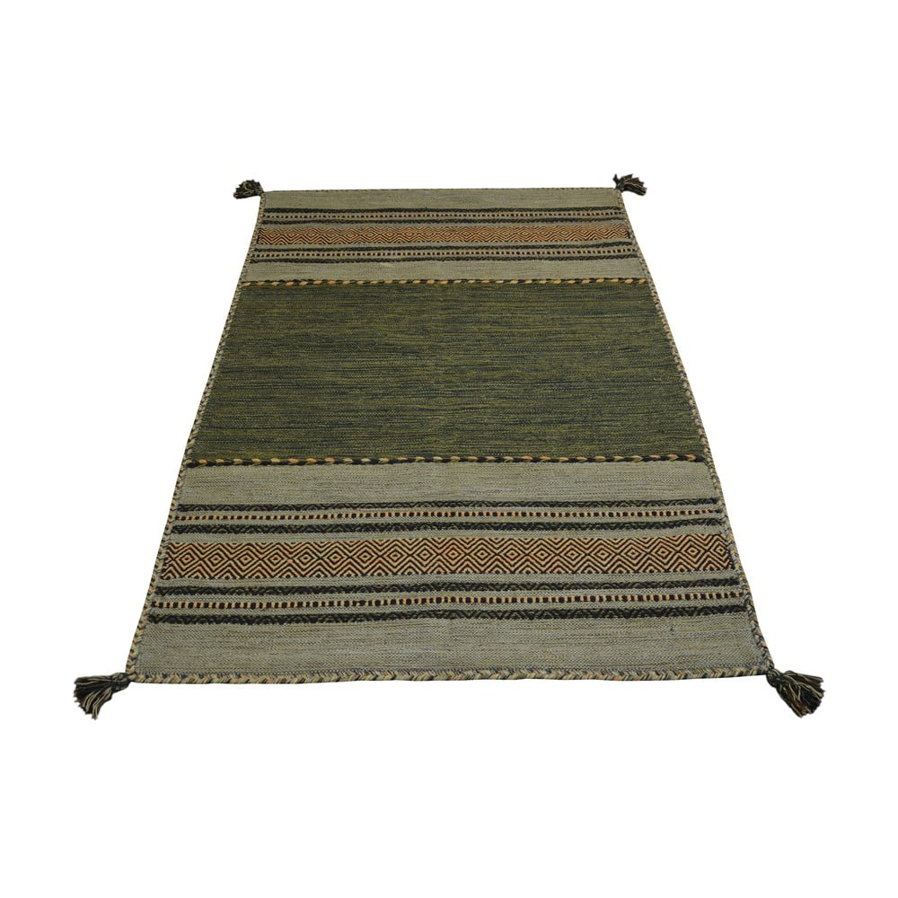 Zelený bavlněný koberec Webtappeti Antique Kilim, 60 x 90 cm