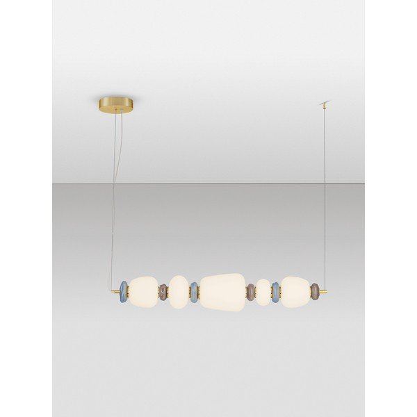 Bílé/ve zlaté barvě kovové LED stmívatelné závěsné svítidlo s porcelánovým stínidlem/se skleněným stínidlem Palo – Nova Luce-image-4