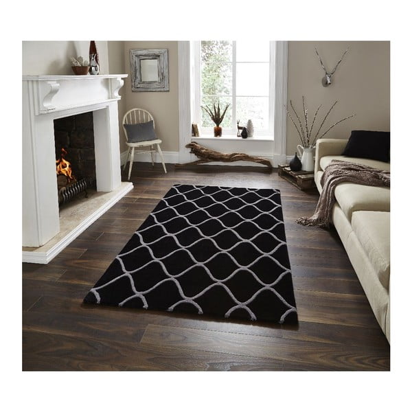 Vlněný koberec Think Rugs Elements Black, 120 x 170 cm-image-1
