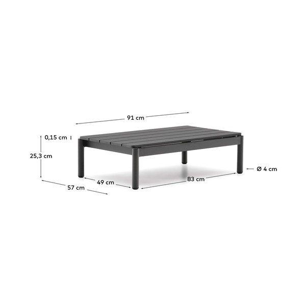 Kovový zahradní konferenční stolek 57x91 cm Sorells – Kave Home-image-3