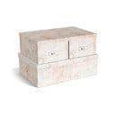Béžové kartonové úložné boxy v sadě 3 ks s víkem 31x47x15,5 cm Inge Paper Laminate – Bigso