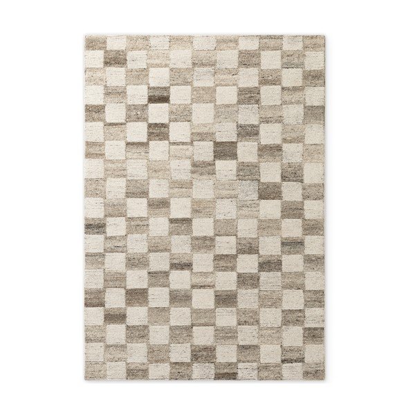 Krémový ručně tkaný vlněný koberec 80x150 cm Boho 1.0 Quadra – Vikosa
