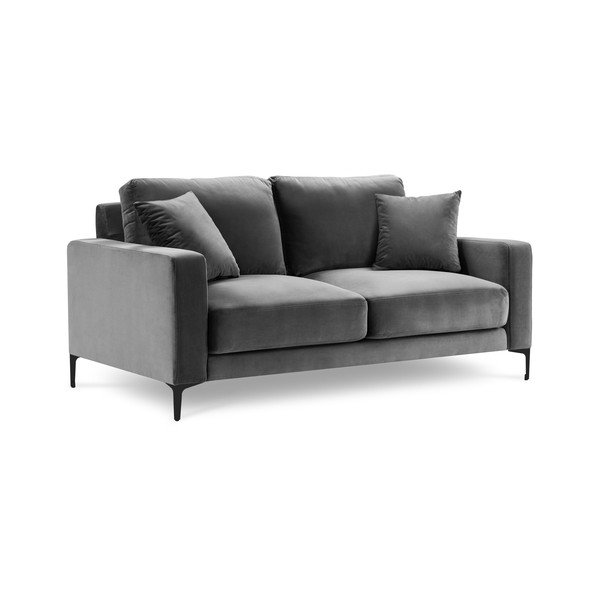 Šedá sametová pohovka Kooko Home Harmony, 158 cm-image-2