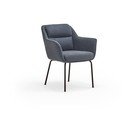 Modré čalouněné jídelní křeslo s područkami Sadira – Teulat