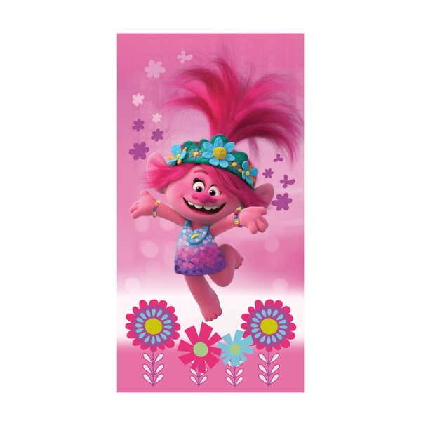 Růžová bavlněná dětská osuška 70x140 cm Trolls – Jerry Fabrics