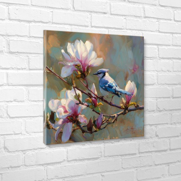 Tištěný obraz na plátně 32x32 cm Bluejay & Blossom – Styler-image-4