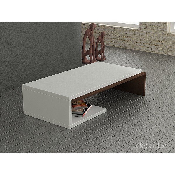Kávový stůl Bend, bílo-wenge