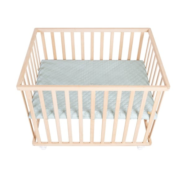 Dětská ohrádka s nastavitelnou výškou/na kolečkách 75x100 cm v přírodní barvě Style – Roba-image-2