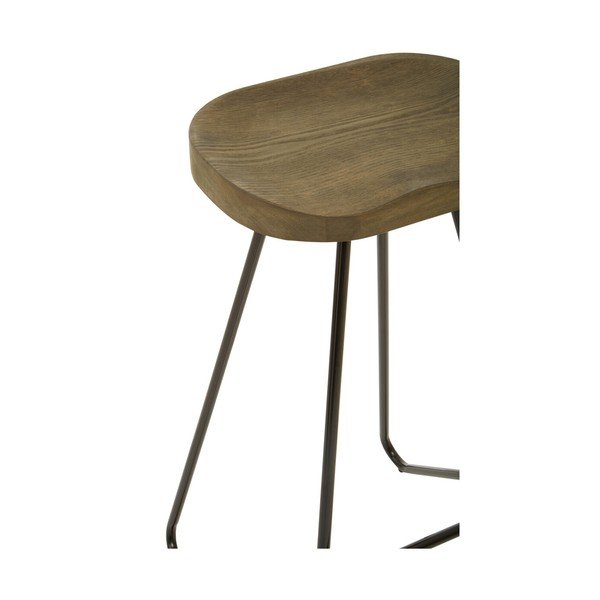 Černá/v přírodní barvě barová stolička z jilmového dřeva (výška sedáku 78 cm) District – Premier Housewares-image-4