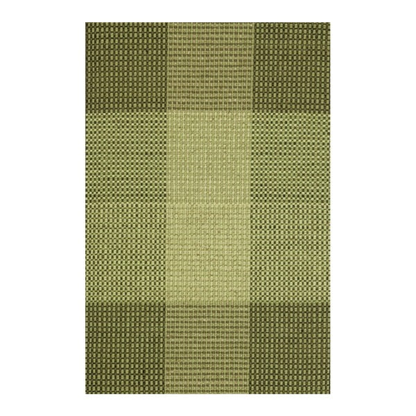 Zelený ručně tkaný vlněný koberec Linie Design Genova, 50 x 80 cm