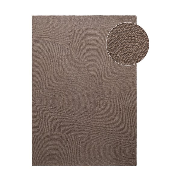 Ručně tkaný vlněný koberec taupe 160x230 cm Eleni Taupe – Hanse Home