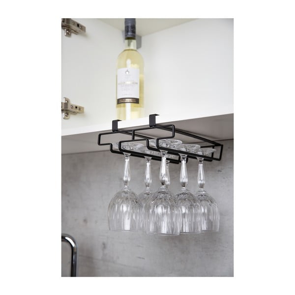 Černý stojan pod poličku na skleničky Wenko-image-1