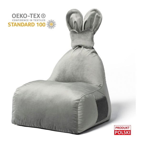 Šedý dětský sedací vak Funny Bunny – The Brooklyn Kids-image-1