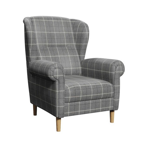 Šedé křeslo ušák Swan – Ropez