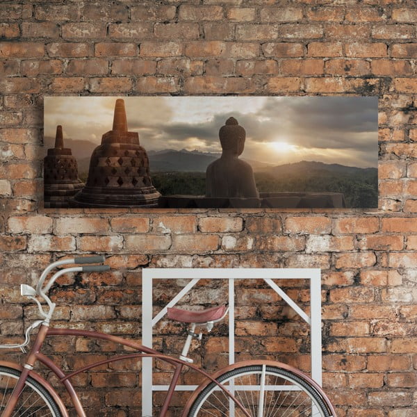 Obraz na plátně OrangeWallz Buddha View, 52 x 156 cm