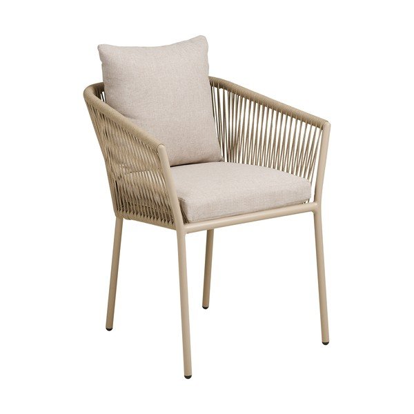 Béžová kovová/polstrovaná zahradní židle Salerno – House Nordic