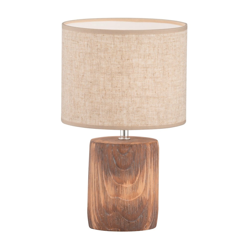 Hnědo-béžová betonová stolní lampa s textilním stínidlem (výška 35 cm) Malik – Fischer & Honsel