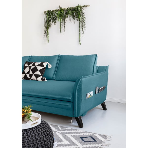 Tyrkysová rozkládací rohová pohovka Miuform Charming Charlie, levý roh-image-3