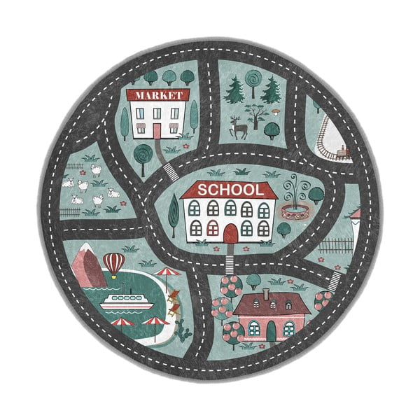 Pratelný dětský hrací koberec ø100 cm Happy Neighbourhood – Mila Home