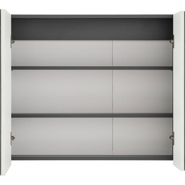 Šedá nástěnná koupelnová skříňka se zrcadlem Støraa Wisla, 80 x 70 cm-image-1