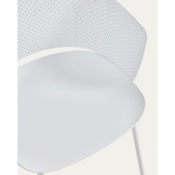 Bílá kovovo-plastová zahradní židle Yeray – Kave Home-image-4