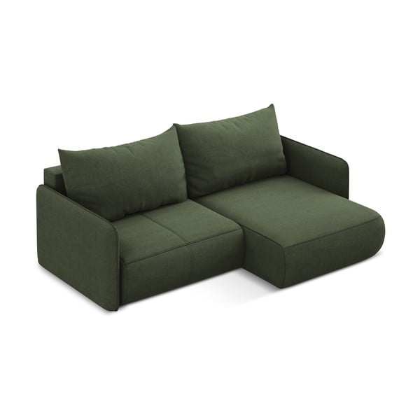 Zelená rozkládací/s úložným prostorem rohová pohovka (pravý roh) Nanea – Makamii-image-4