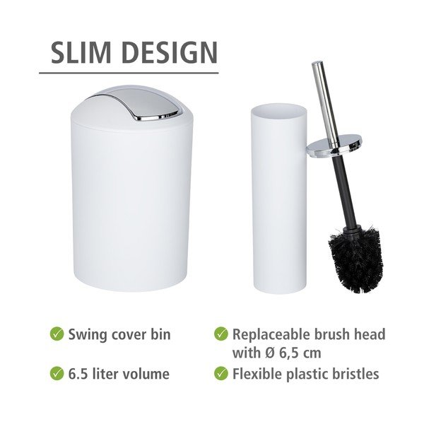 Bílá plastová sada doplňků do koupelny Calvo – Wenko-image-3