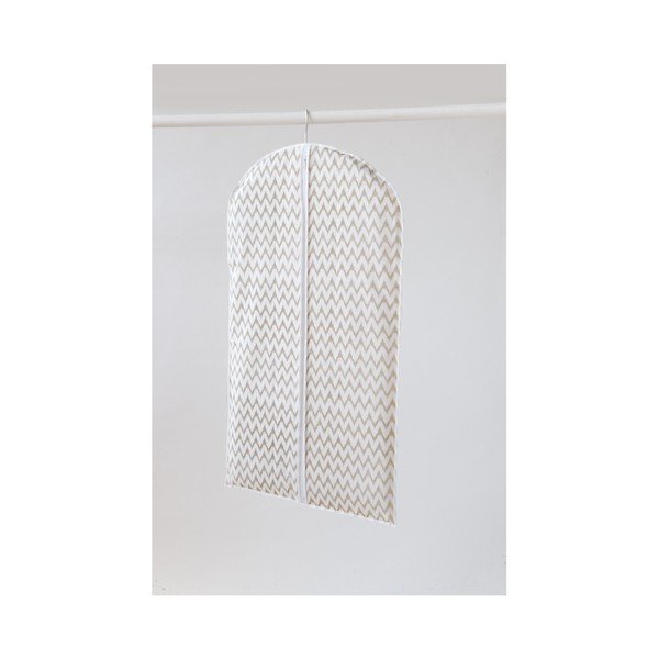 Bílý textilní závěsný obal na šaty Compactor Clear, délka 100 cm