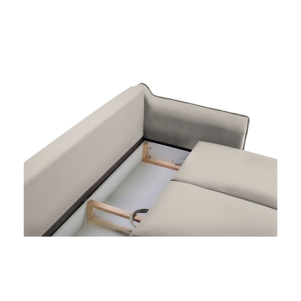 Béžová sametová rozkládací pohovka Kooko Home Basso-image-4