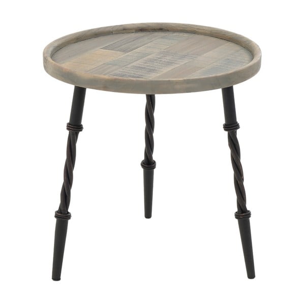 Dřevěný příruční stolek s kovovými nohami InArt, ⌀ 45 x 46 cm