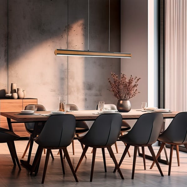 LED závěsné svítidlo v černo-přírodní barvě Deacon – Trio-image-2