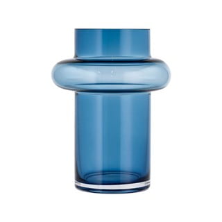 Tmavě modrá skleněná váza Lyngby Glas Tube, výška 20 cm