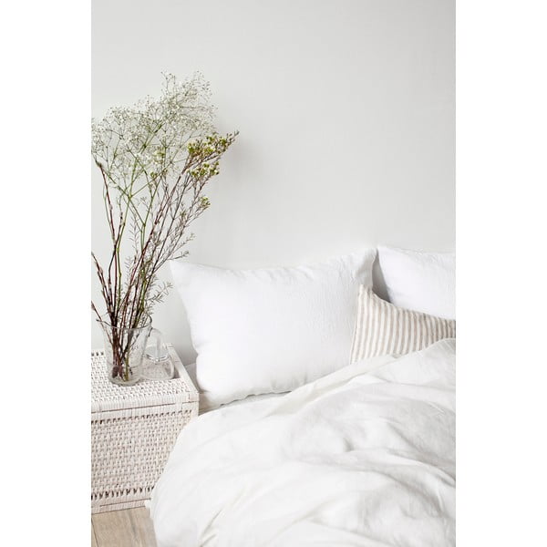 Bílý lněný povlak na peřinu Linen Tales, 200 x 200 cm-image-2