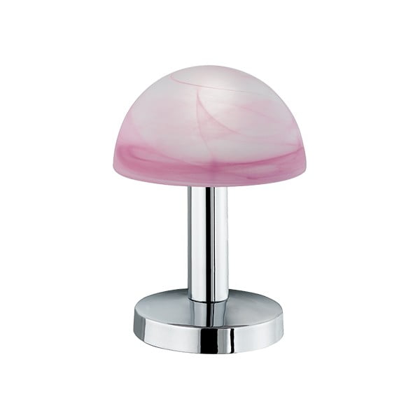Růžová stolní lampa Trio Fynn, výška 21 cm